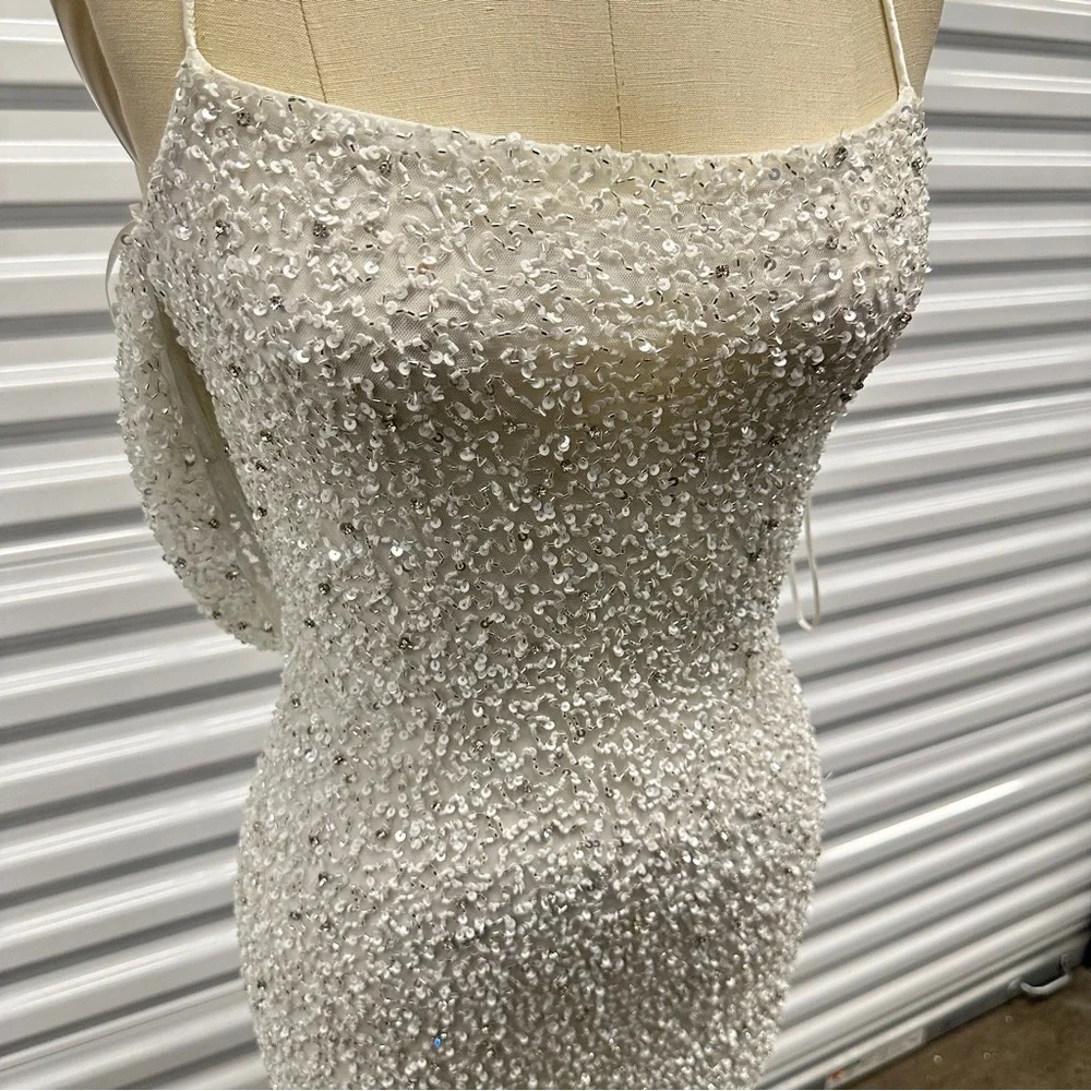 Retrofete NEW WITH TAGS Beaded White Sequin Alice Dress Size XS - Picture 4 of 7